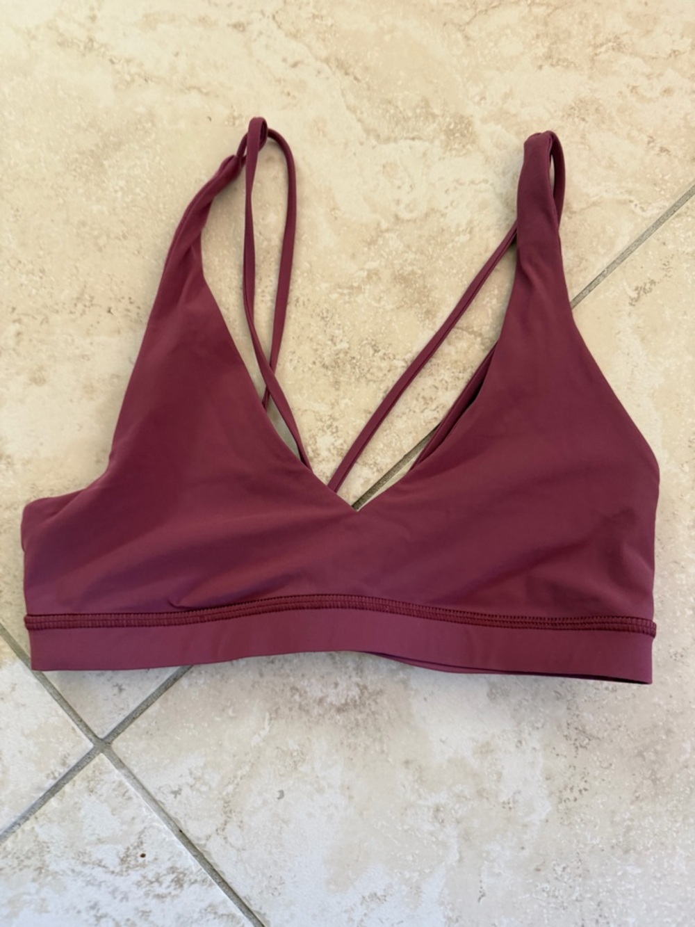 lululemon athletica Deep Wine Strappy V-Neck Sports Bra